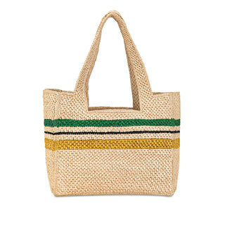 Loewe Paula's Ibiza Medium Raffia Striped Font Tote