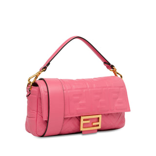 Fendi Zucca Embossed Baguette Satchel