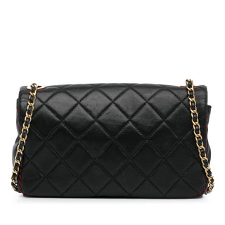 Chanel CC Quilted Lambskin Stitched Single Flap