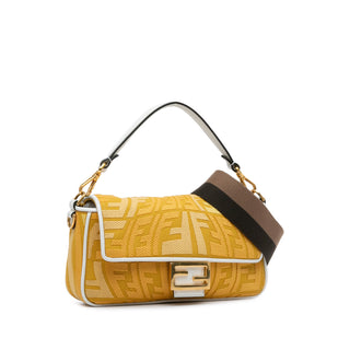 Fendi Sarah Coleman FF Canvas Fisheye Baguette Satchel