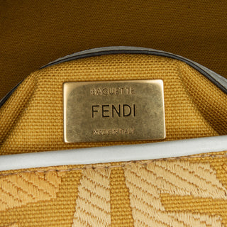 Fendi Sarah Coleman FF Canvas Fisheye Baguette Satchel