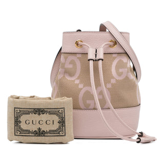 Gucci Mini Jumbo GG Canvas Ophidia Bucket Bag