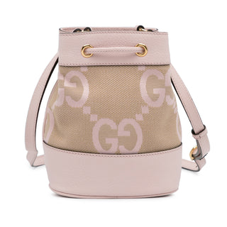 Gucci Mini Jumbo GG Canvas Ophidia Bucket Bag