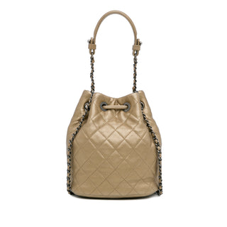 Chanel Metallic CC Charm Bucket Bag