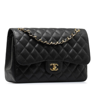 Chanel Jumbo Classic Caviar Double Flap black