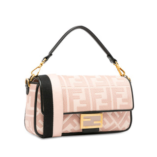 Fendi Zucca Embroidered Baguette Satchel