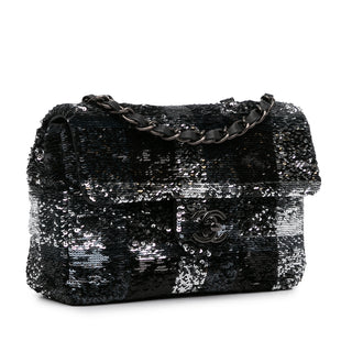 Chanel Sequin Plaid Single Flap