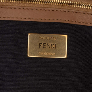 Fendi Zucca Embossed Baguette Satchel